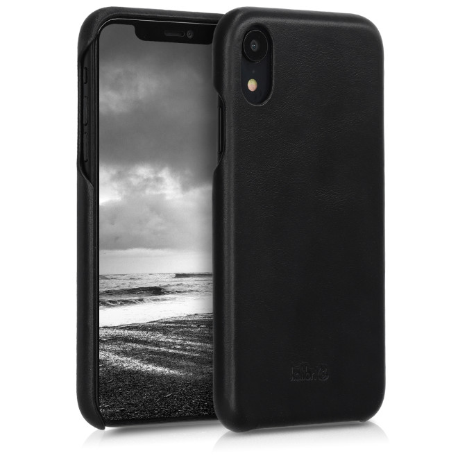 kalibri Σκληρή Δερμάτινη Θήκη iPhone XR - Black 