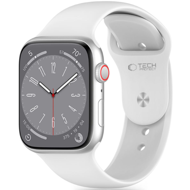Λουράκι Apple Watch SE/10/9/8/7/6/5/4 (42/41/40mm) - Tech-Protect Silicone Σιλικόνης - White