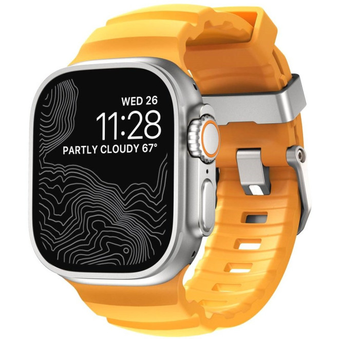 Λουράκι Apple Watch Ultra2/Ultra1/SE/10/9/8/7/6/5/4 (49/46/45/44mm) Nomad Rocky Point Band Αδιάβροχο FKM & Τιτάνιο Sol / Natural 