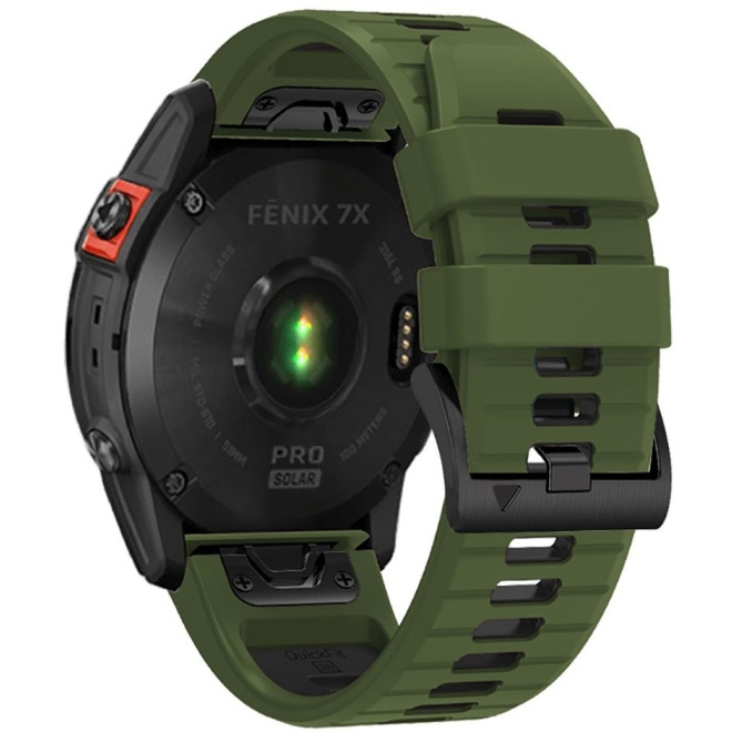Λουράκι Garmin Fenix 3/5X/3HR/5X Plus/6X/6X Pro/7X/8 (51mm) - Tech-Protect Iconband Pro Σιλικόνης - Army Green / Black