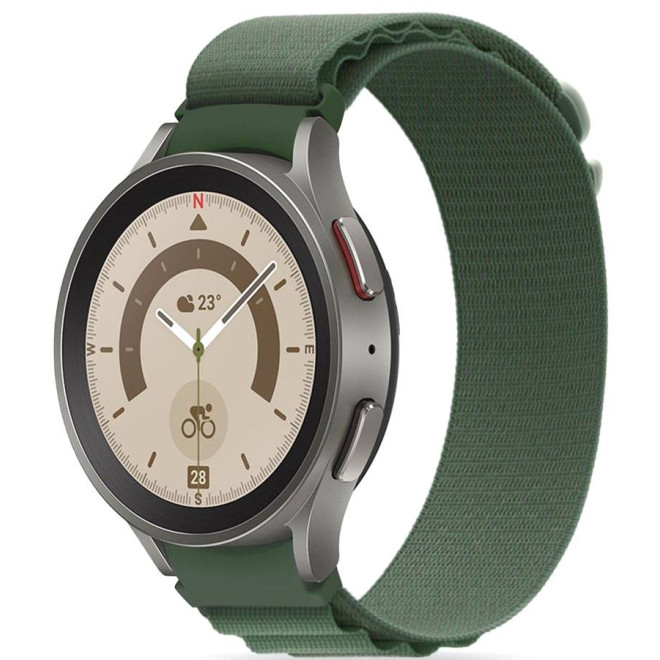 Λουράκι Samsung Galaxy Watch FE / 7 / 6 / 5 / 5 Pro / Watch 4 / Classic 4 (47/46/45/44/43/42/40mm) - Tech-Protect Nylon Pro - Military Green