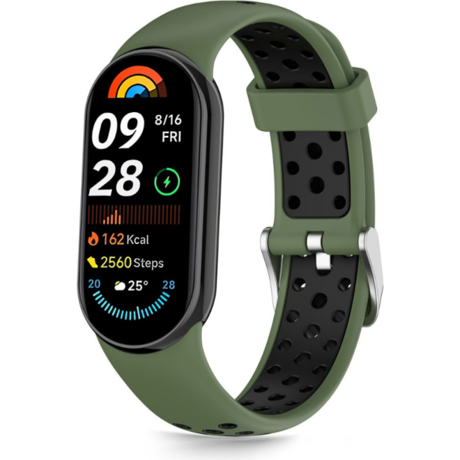 Λουράκι Xiaomi Smart Band 10 / 10 NFC / 9 / 9 NFC / 8 / 8 NFC Tech-Protect Iconband Air Σιλικόνης Army Green / Black