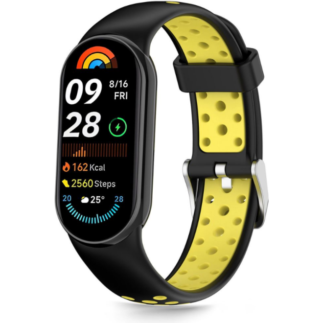 Λουράκι Xiaomi Smart Band 10 / 10 NFC / 9 / 9 NFC / 8 / 8 NFC Tech-Protect Iconband Air Σιλικόνης Black / Yellow