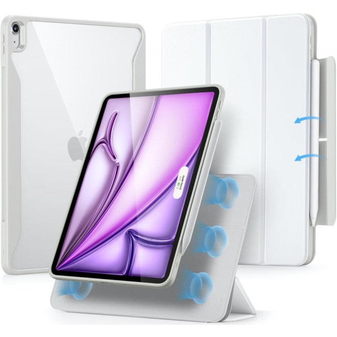 Μαγνητική Θήκη με Υποδοχή Apple Pencil - Apple iPad Air 13" 2025 / 2024 - ESR Rebound Hybrid 360 - Brilliant White