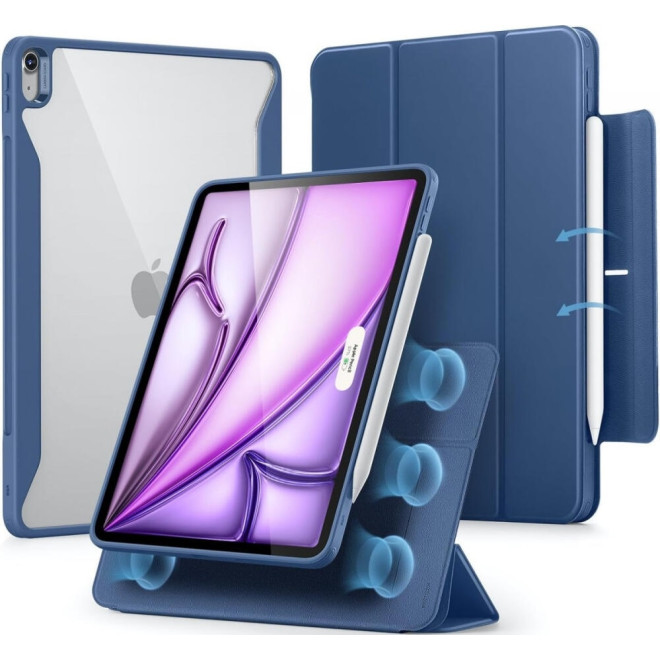 Μαγνητική Θήκη με Υποδοχή Apple Pencil - Apple iPad Air 13" 2025 / 2024 - ESR Rebound Hybrid 360 - Navy Blue