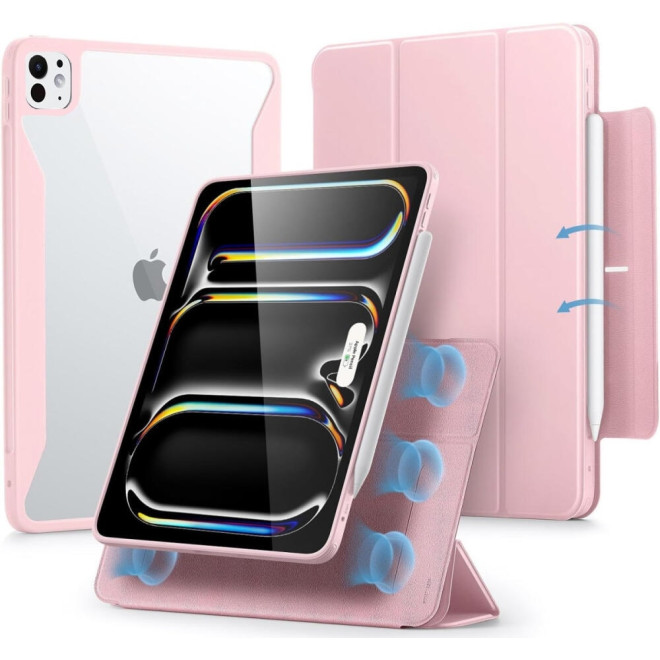 Μαγνητική Θήκη με Υποδοχή Apple Pencil - Apple iPad Pro 13" 2024 - ESR Rebound Hybrid 360 - Pink