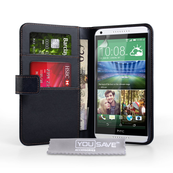 Μαύρο Πορτοφόλι HTC Desire 816