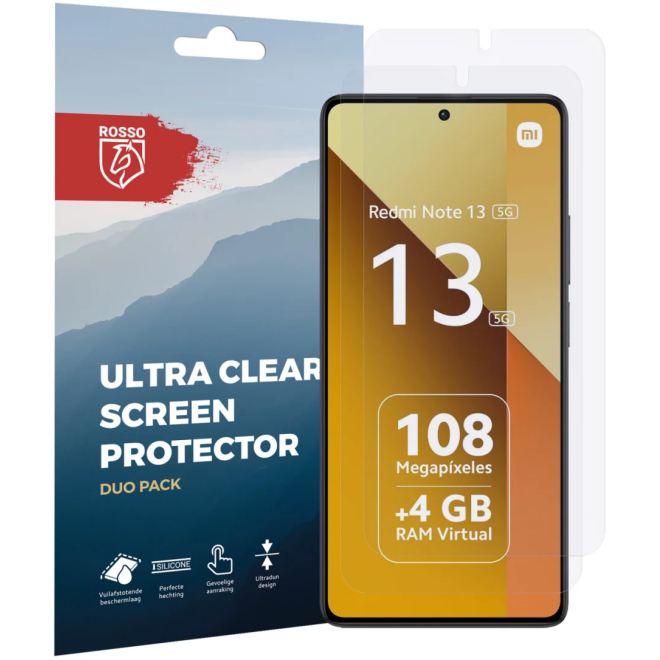 Μεμβράνη Προστασίας Οθόνης - Xiaomi Redmi Note 13 5G - Rosso Ultra Clear Screen Protector - 2 Τεμάχια
