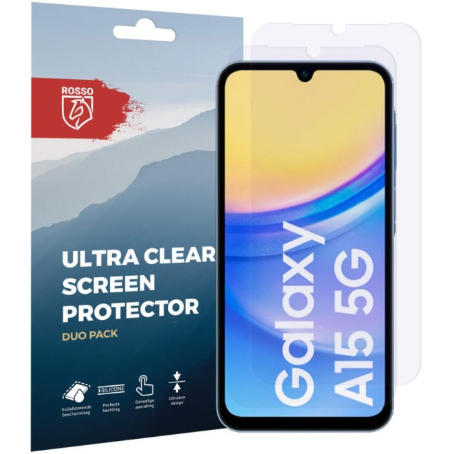 Μεμβράνη Προστασίας Samsung Galaxy A15 Rosso Ultra Clear Screen Protector Οθόνης 2 Τεμάχια Clear