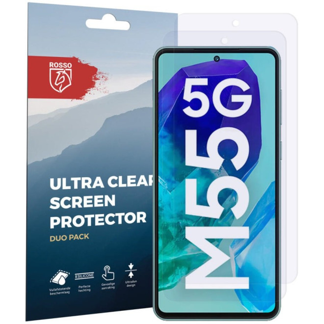 Μεμβράνη Προστασίας Samsung Galaxy M55 Rosso Ultra Clear Screen Protector Οθόνης 2 Τεμάχια Clear