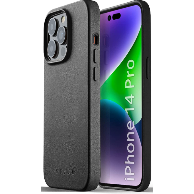 MUJJO Full Leather Case - Δερμάτινη Θήκη MagSafe - Apple iPhone 14 Pro - Black