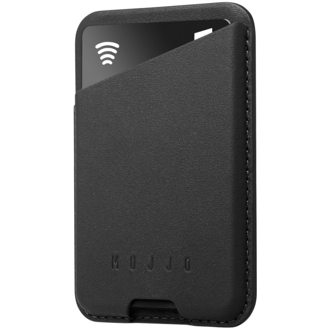Mujjo Full Leather Magnetic Wallet - Universal Δερμάτινο MagSafe Πορτοφόλι / Θήκη για Κάρτες - Black