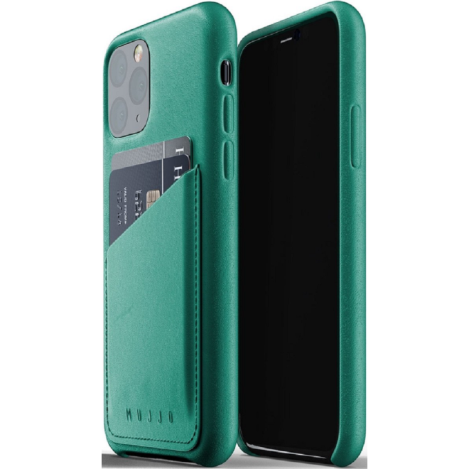 MUJJO Full Leather Wallet Case - Δερμάτινη Θήκη-Πορτοφόλι Apple iPhone 11 Pro - Alpine Green