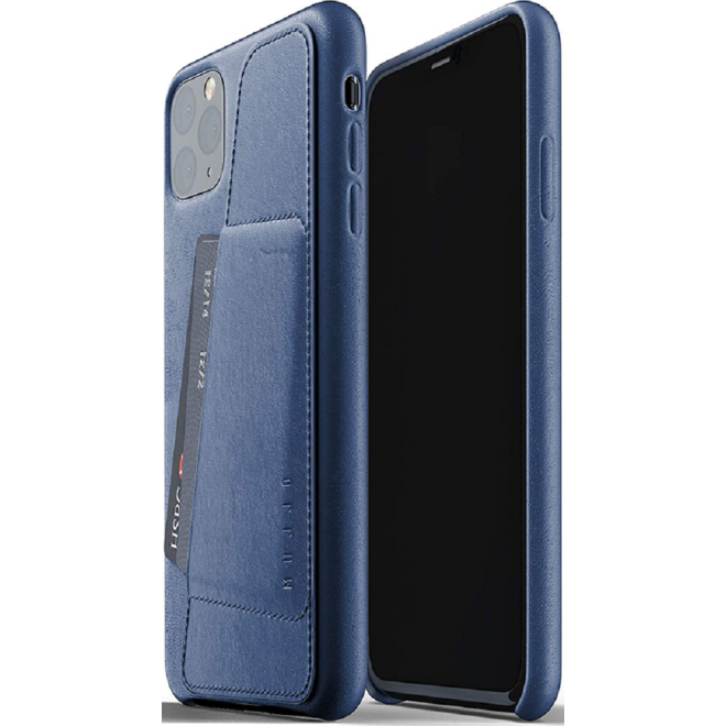 MUJJO Full Leather Wallet Case - Δερμάτινη Θήκη-Πορτοφόλι Apple iPhone 11 Pro Max - Blue