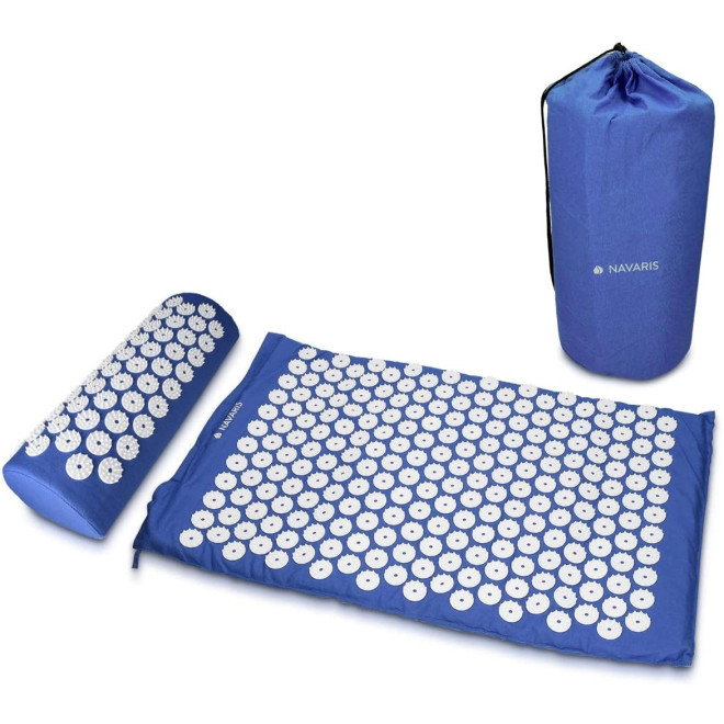 Navaris 2-in-1 Acupressure Mat and Pillow Set - Σετ 2 σε 1 Στρώμα και Μαξιλάρι Βελονισμού / Μασάζ - Blue