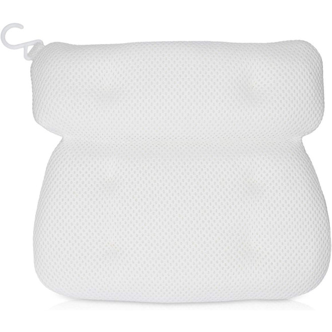 Navaris Anti-Slip Bath Pillow - Αντιολισθητικό Μαξιλάρι Μπάνιου με Βεντούζες - 35 x 30 x 4 cm - White 