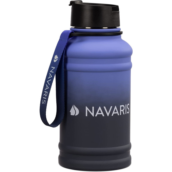 Navaris Μπουκάλι Νερού από Ανοξείδωτο Ατσάλι - BPA Free - 1.3 L - Blue