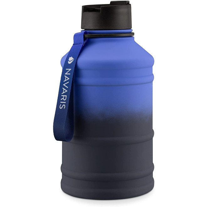 Navaris Μπουκάλι Νερού από Ανοξείδωτο Ατσάλι - BPA Free - 2.2 L - Gradient Colour / Blue