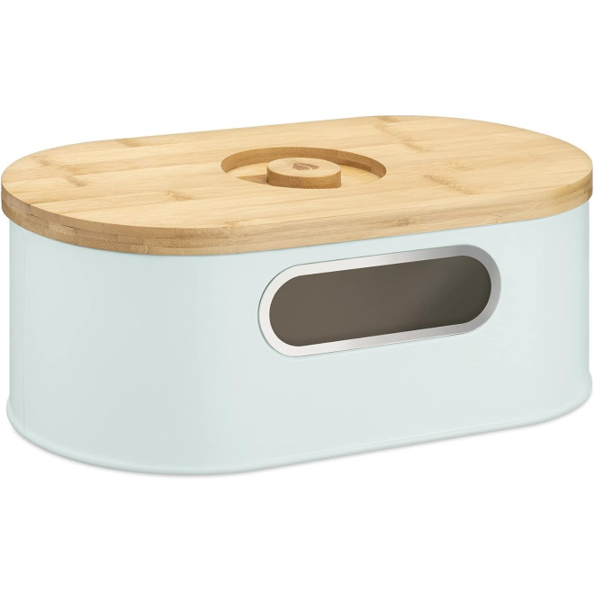 Navaris Bread Bin with Bamboo Lid - Ψωμιέρα / Δοχείο Αποθήκευσης Ψωμιού με Καπάκι από Μπαμπού - Mint Green