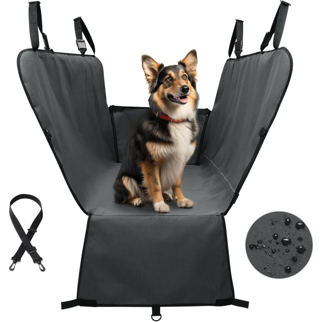 Navaris Car Seat Cover with Side Walls - Αδιάβροχο Προστατευτικό Κάλυμμα Καθίσματος Αυτοκινήτου για Κατοικίδια - Black