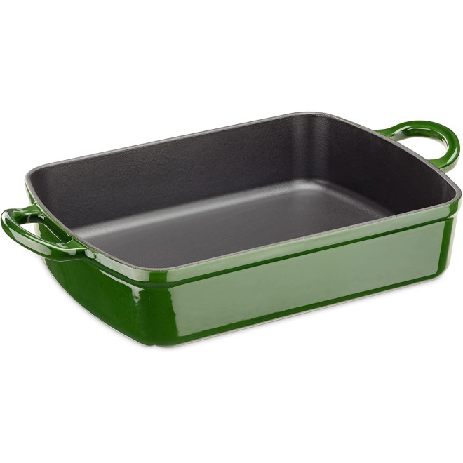 Navaris Cast Iron Casserole Dish - Εμαγιέ Σκεύος Μαγειρέματος / Ταψί από Μαντέμι / Χυτοσίδηρο - Dark Green