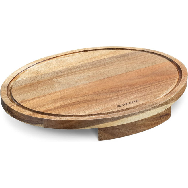 Navaris Corner Countertop Cutting Board - Ξύλο / Επιφάνεια Κοπής από Ξύλο Ακακίας για την Γωνία του Πάγκου Κουζίνας - 42 x 32 x 3 cm - Brown