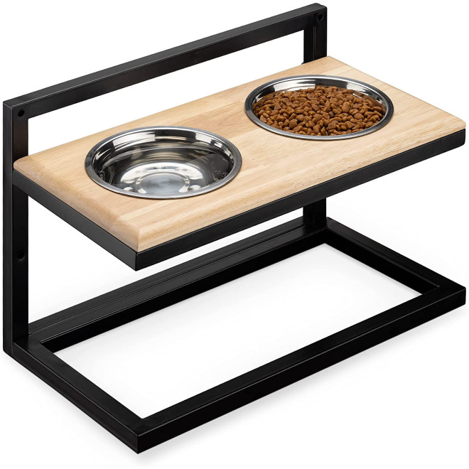 Navaris Dog Bowl Feeding Stand - Ανυψωμένα Μπολ Φαγητού σε Σταντ για Κατοικίδια - Black