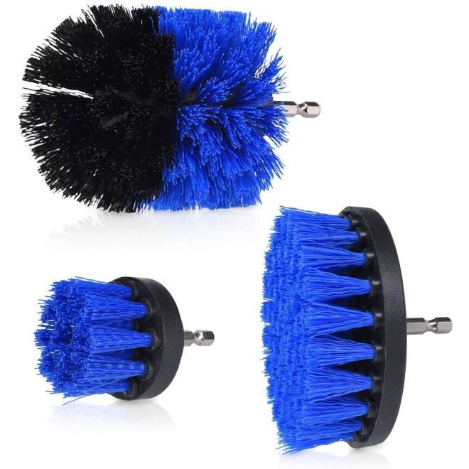 Navaris Drill Brushes for Cleaning Set of 3 - Σετ με 3 Βούρτσες Καθαρισμού για Δραπανοκατσάβιδο - Blue / Black