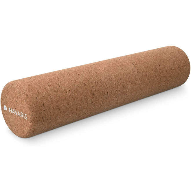 Navaris Fascia Roller Cork - Κύλινδρος Γυμναστικής από Φελλό - 45 x 10 cm - Light Brown