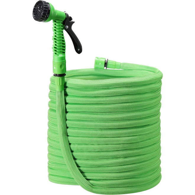 Navaris Flexible Garden Hose - Επεκτεινόμενο Εύκαμπτο Λάστιχο Κήπου με 7 Λειτουργίες Ψεκασμού - 11.25m - 22.5m - Green