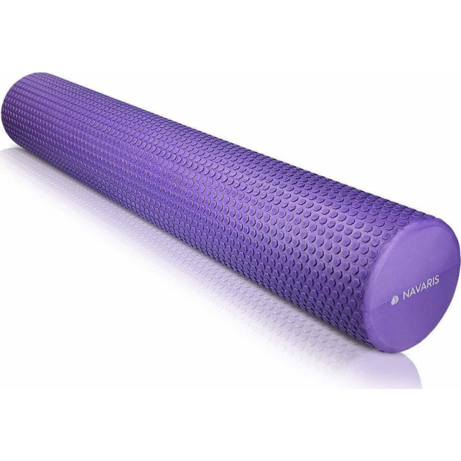 Navaris EVA Foam Roller - Κύλινδρος Γυμναστικής για Μασάζ / Pilates / Yoga / Stretching - 90 x 15 cm - Purple