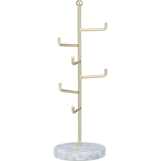 Navaris Jewellery Tree Stand - Βάση Κοσμημάτων και Αξεσουάρ από Μέταλλο και Μάρμαρο - Gold