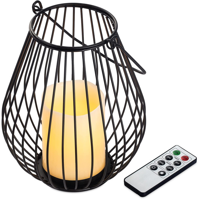Νavaris Led Candle - LED Κερί με Μεταλλική Βάση και Τηλεχειριστήριο - Medium - Black