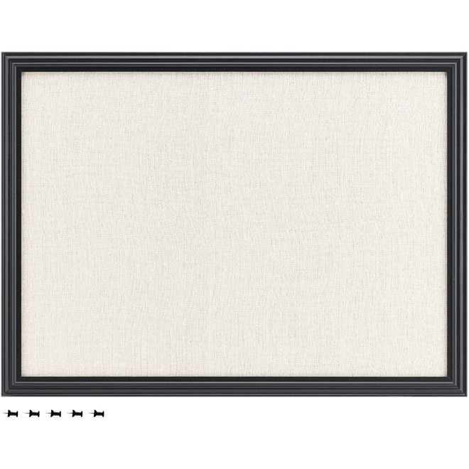 Navaris Linen Bulletin Memo Board With Frame - Πίνακας Ανακοινώσεων με Πινέζες από Ύφασμα Λινό με Πλαίσιο MDF - 58 x 43 cm