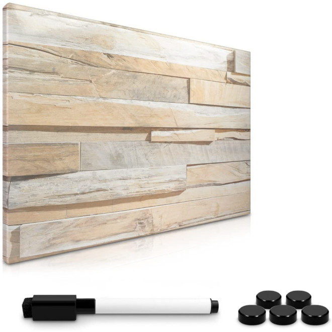 Navaris Magnetic Memo Board Whiteboard - Μαγνητικός Πίνακας Ανακοινώσεων - 40 x 60 cm - Stone Wall