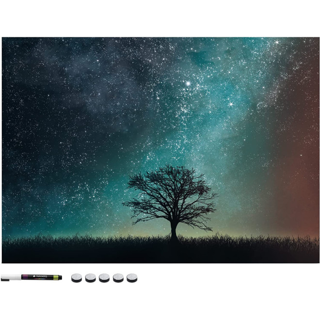 Navaris Magnetic Memo Board Whiteboard - Μαγνητικός Πίνακας Ανακοινώσεων - 50 x 70 cm - Starry Night