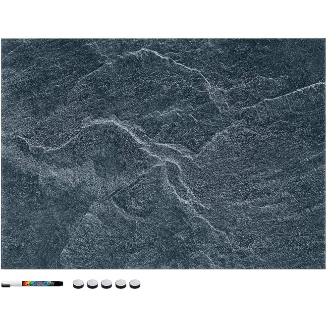 Navaris Magnetic Memo Board Whiteboard - Μαγνητικός Πίνακας Ανακοινώσεων - 70 x 50 cm - Black Stone