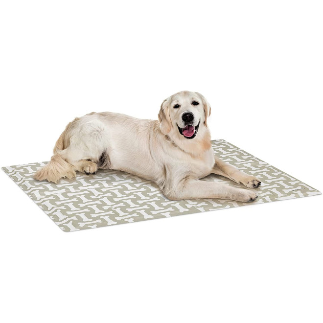 Navaris Pet Cooling Mat - Στρώμα Ψύξης για Κατοικίδια - 81 x 96 cm - Design Bone