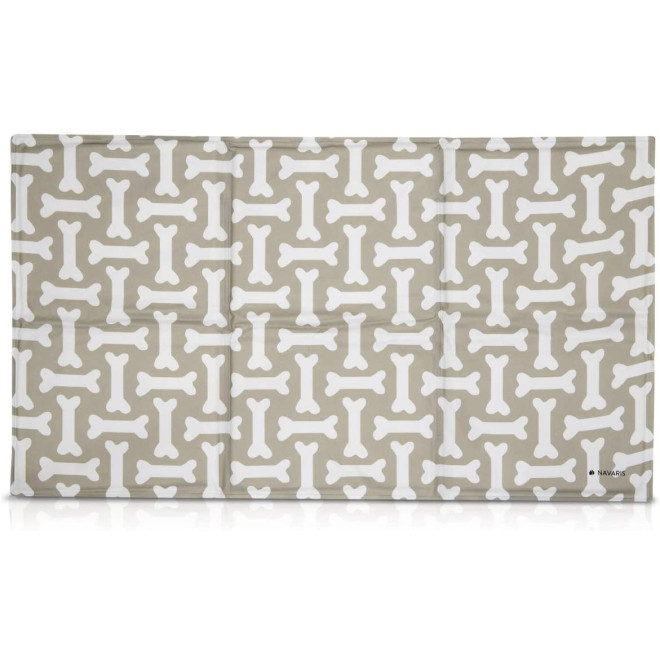 Navaris Pet Cooling Mat - Στρώμα Ψύξης για Κατοικίδια - 50 x 90 cm - Design Bone