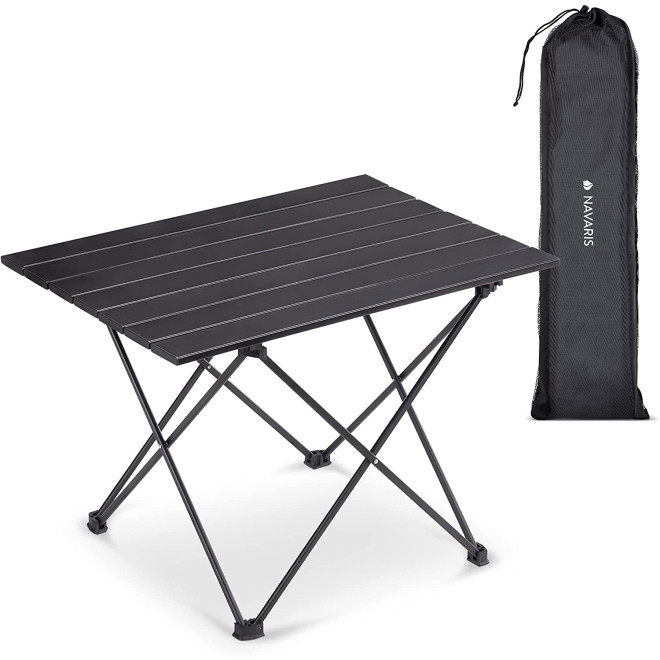 Navaris Portable Folding Camping Table - Φορητό Τραπέζι Αλουμινίου - Black 