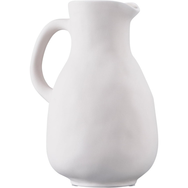 Navaris Sculptural Pitcher Vase - Διακοσμητικό Βάζο από Δολομίτη - 16 x 21 cm - Natural