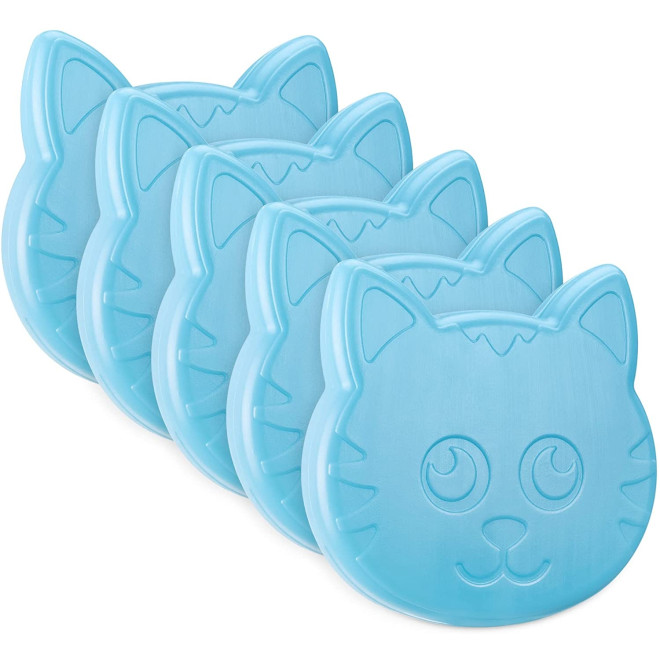 Navaris Slim Ice Packs for Lunch Boxes - Επαναχρησιμοποιούμενες Παγοκύστες για Δοχείο Φαγητού - 5 Τεμάχια - Blue Cat 