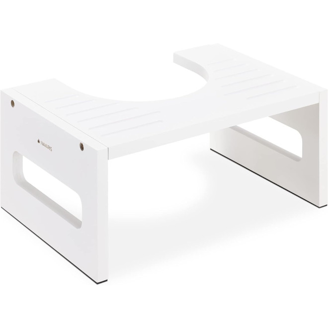 Navaris Toilet Stool - Βοηθητικό Εργονομικό Αντιολισθητικό Σκαμπό Τουαλέτας / Μπάνιου από Μπαμπού - White