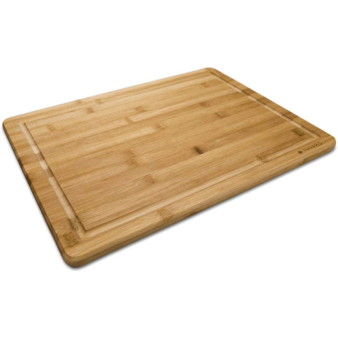 Navaris Wooden Chopping Board - Ξύλινη Επιφάνεια / Σανίδα για Κοπή και Σερβίρισμα από Μπαμπού - 45 x 34 x 1.8cm - Brown