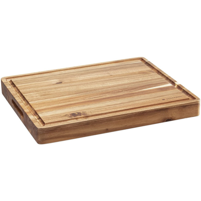 Navaris Wooden Chopping Board Serving Tray - Ξύλινη Επιφάνεια / Σανίδα Διπλής Όψης για Κοπή και Σερβίρισμα από Ξύλο Ακακίας - Brown
