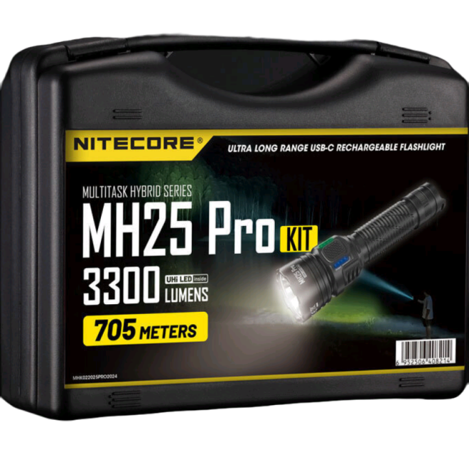 Nitecore MH25 Pro Hunting Kit - Αδιάβροχος Επαναφορτιζόμενος Φακός LED Multi Task Hybrid με Βάση για Όπλο GM02 Pro & Διακόπτη RSW1 Pro - 3300 Lumens - Μπαταρία 5300 mAh - Black