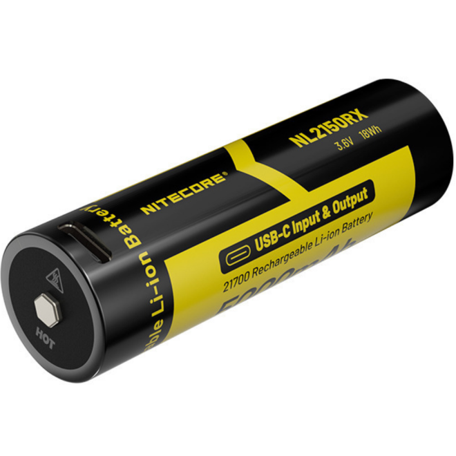 Nitecore NL2150RX - Επαναφορτιζόμενη Μπαταρία 21700 Li-ion / PowerBank - Φορητή Μπαταρία Φόρτισης με 1 x Type-C - 5000mAh - 3.6V