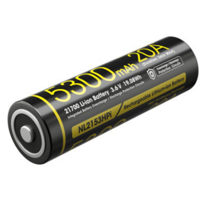Nitecore NL2153HPi - Επαναφορτιζόμενη Μπαταρία 21700 Li-ion για Φακό P20ix - 5300mAh - HPi - 3.6V