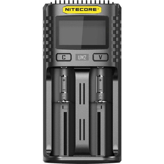 Nitecore UM2 - USB Φορτιστής 2 Μπαταριών Ni-MH / Ni-Cd / Li-ion Μεγέθους AA / AAA / D / 18650 - QC2.0 - 1500mAh - 18W