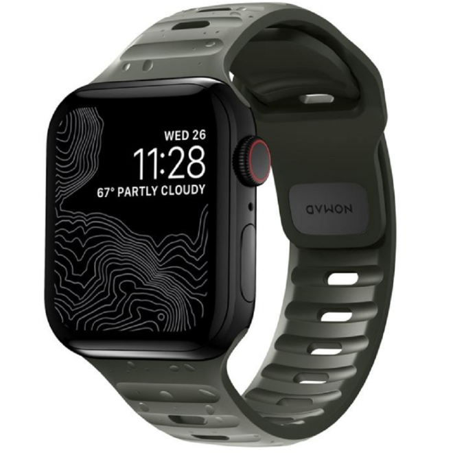 Nomad Αδιάβροχο Λουράκι Σιλικόνης Sport Band - Apple Watch Ultra2/Ultra1/SE/10/9/8/7/6/5/4 (49/46/45/44mm) - Ash Green